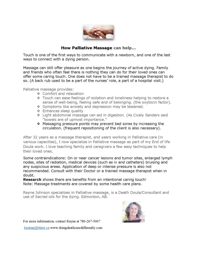 Comfort Touch in Palliative Hospice Care - Doing Deathcare Differently